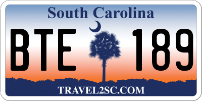 SC license plate BTE189