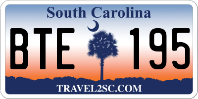 SC license plate BTE195