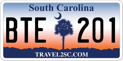 SC license plate BTE201