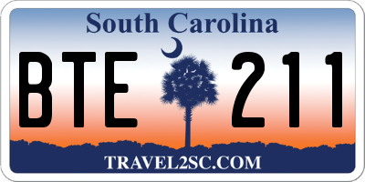 SC license plate BTE211