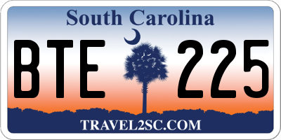 SC license plate BTE225