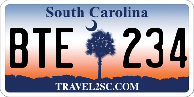 SC license plate BTE234