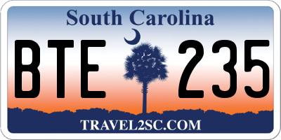 SC license plate BTE235