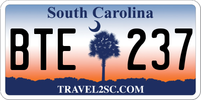 SC license plate BTE237