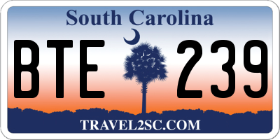 SC license plate BTE239