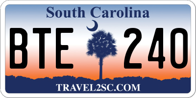 SC license plate BTE240
