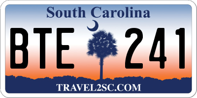 SC license plate BTE241
