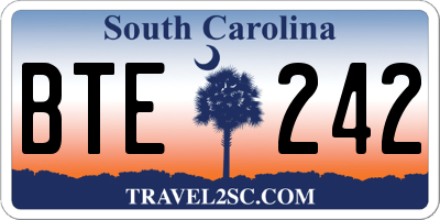 SC license plate BTE242