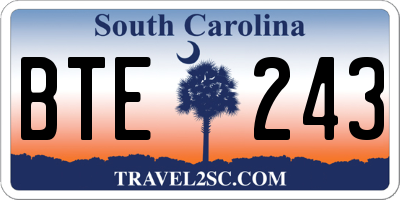 SC license plate BTE243