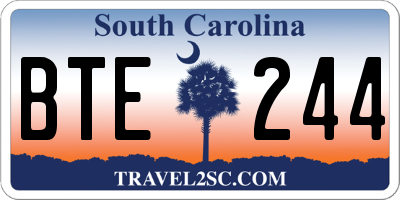 SC license plate BTE244