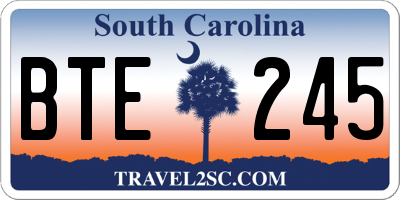 SC license plate BTE245