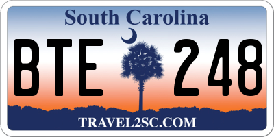 SC license plate BTE248