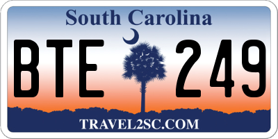 SC license plate BTE249