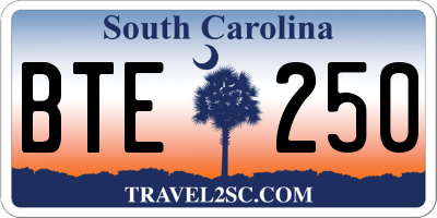 SC license plate BTE250