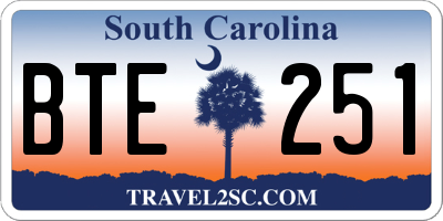 SC license plate BTE251