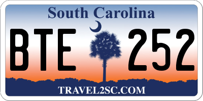 SC license plate BTE252
