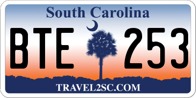 SC license plate BTE253