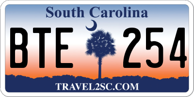 SC license plate BTE254