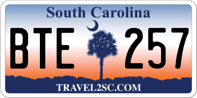 SC license plate BTE257