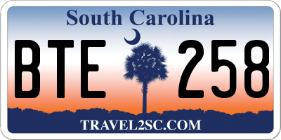 SC license plate BTE258
