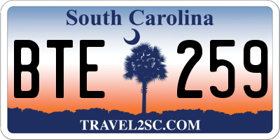 SC license plate BTE259