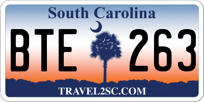 SC license plate BTE263