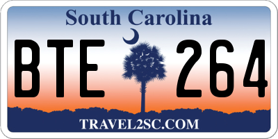SC license plate BTE264