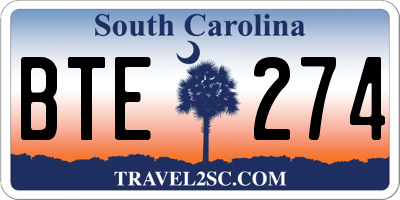 SC license plate BTE274