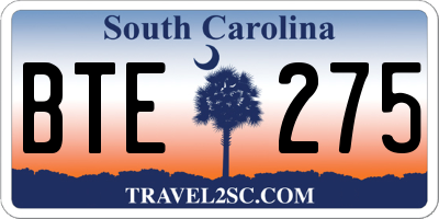 SC license plate BTE275