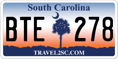 SC license plate BTE278