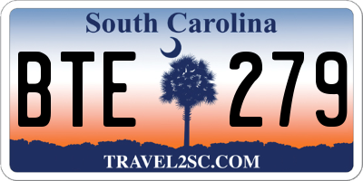 SC license plate BTE279