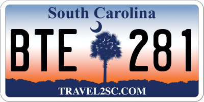 SC license plate BTE281