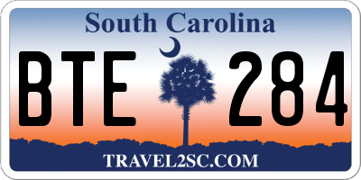 SC license plate BTE284