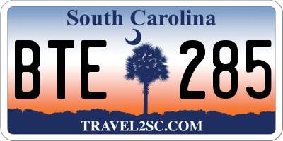 SC license plate BTE285