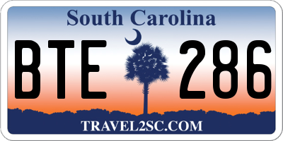 SC license plate BTE286