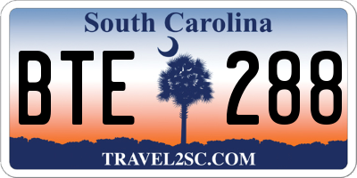 SC license plate BTE288