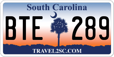 SC license plate BTE289