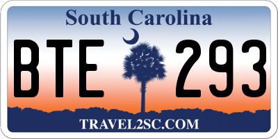 SC license plate BTE293