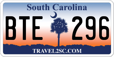 SC license plate BTE296