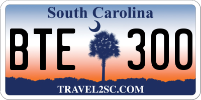 SC license plate BTE300