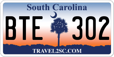 SC license plate BTE302