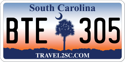 SC license plate BTE305