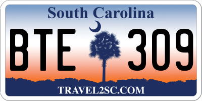 SC license plate BTE309