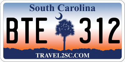SC license plate BTE312