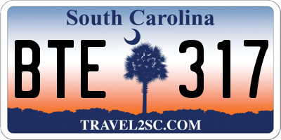 SC license plate BTE317