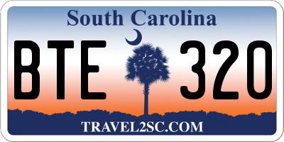 SC license plate BTE320