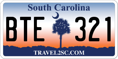 SC license plate BTE321