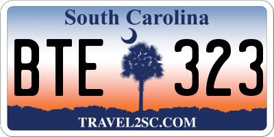 SC license plate BTE323