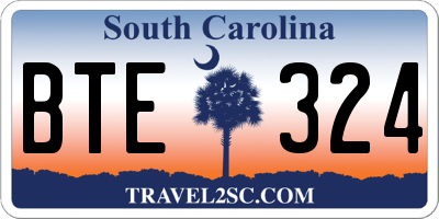SC license plate BTE324