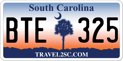 SC license plate BTE325